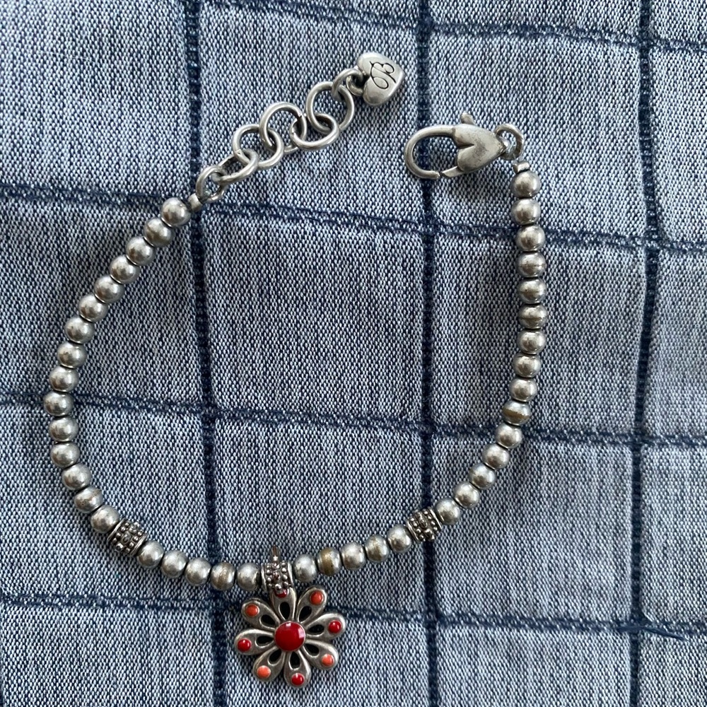 Fun summer  bracelet-cute orange red flower charm
BRIGHTON